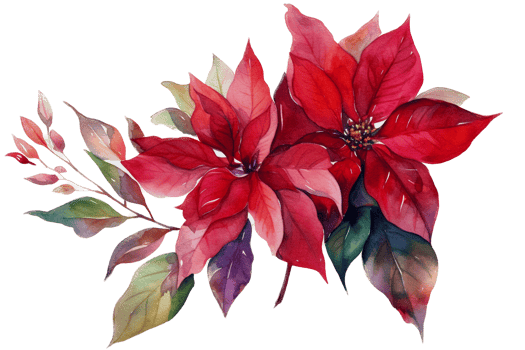 Beautiful flower with leaf watercolor AI Generate png