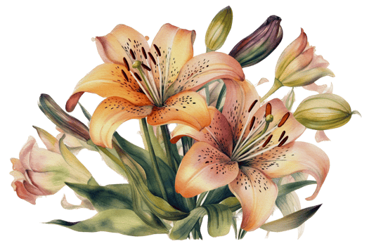 Beautiful flower with leaf watercolor AI Generate png