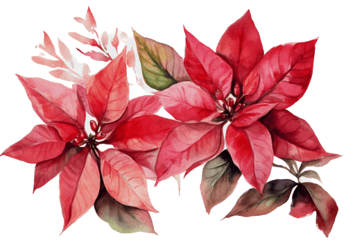 Beautiful flower with leaf watercolor AI Generate png