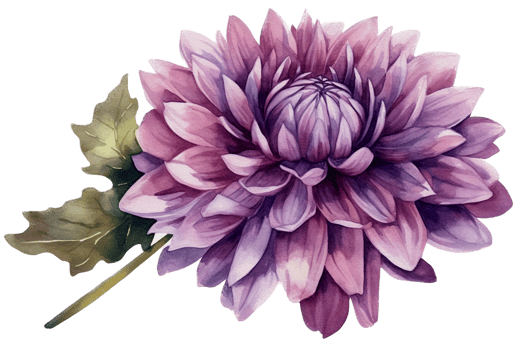 Beautiful flower with leaf watercolor AI Generate png