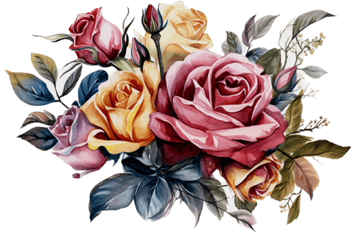 Flower with leaf watercolor AI Generate png
