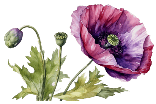 Flower with leaf watercolor AI Generate png