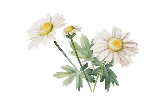 Flower with leaf watercolor AI Generate png