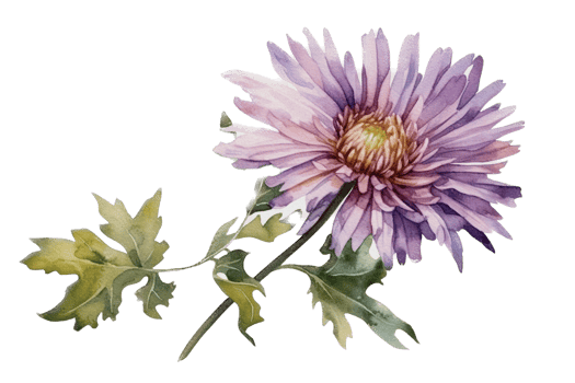 Flower with leaf watercolor AI Generate png