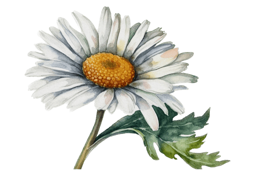 Flower with leaf watercolor AI Generate png
