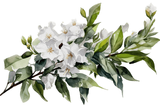 Flower with leaf watercolor AI Generate png