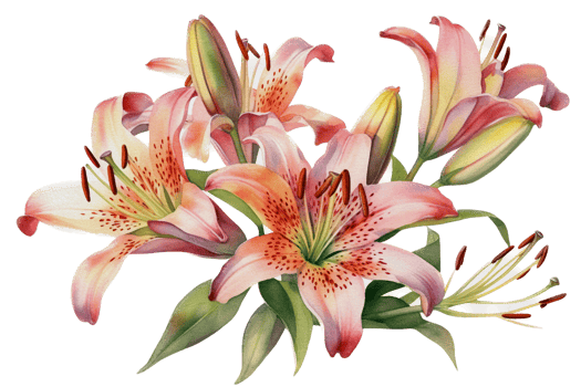 Flower with leaf watercolor AI Generate png