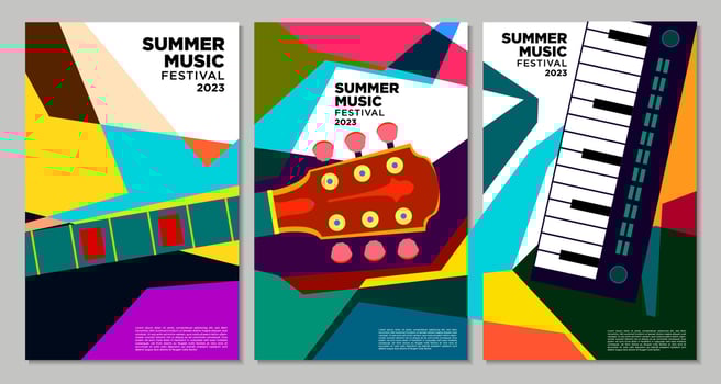 Vector illustration colorful summer music festival banner design