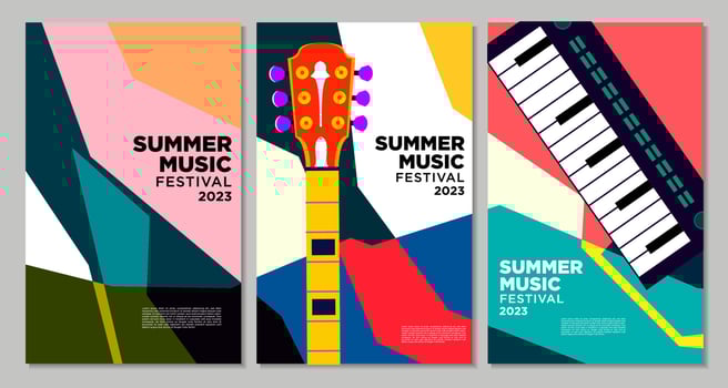 Vector illustration colorful summer music festival banner design