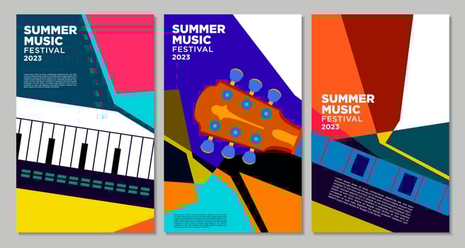 Vector illustration colorful summer music festival banner design