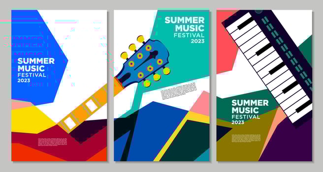 Vector illustration colorful summer music festival banner design