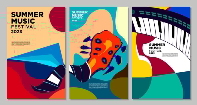 Vector illustration colorful summer music festival banner design