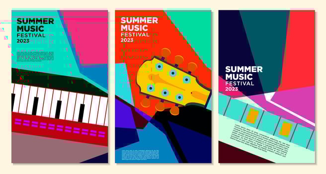 Vector illustration colorful summer music festival banner