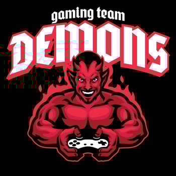 devil mascot logo gaming vector