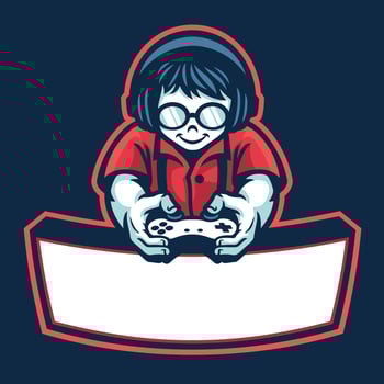 nerd boy mascot esport logo vector