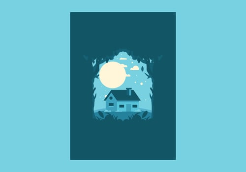 Colorful flat illustration of a simple house vector