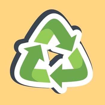 Sticker recycled package. Packaging symbol elements. Good for prints, posters, logo, product packaging, sign, expedition, etc. vector