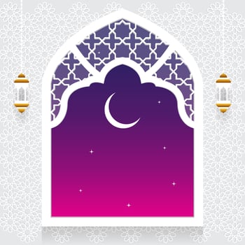 islamic windows vector illustration for ramadan kareem, eid mubarak, al fitr, al adha, muharram, etc