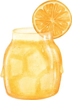 Watercolour fresh orange fruit juice hand painted illustration png