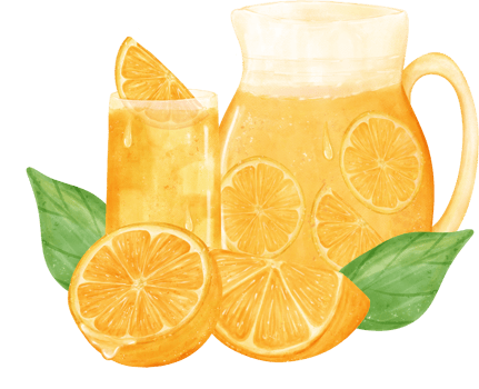 Watercolour fresh orange fruit juice hand painted illustration png