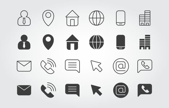 Simple Dual Tone Business Card Icons vector