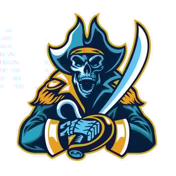 Skull Pirate Mascot Sport Logo vector