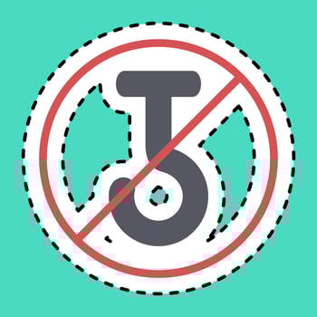 Sticker line cut do not use hand hoocks. Packaging symbol elements. Good for prints, posters, logo, product packaging, sign, expedition, etc. vector