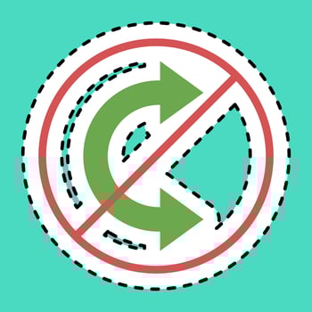 Sticker line cut do not roll. Packaging symbol elements. Good for prints, posters, logo, product packaging, sign, expedition, etc. vector