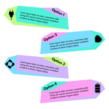 Four elements of infographic design with icons. Step by step infographic design template. Vector illustration