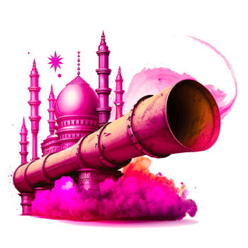 colored mosque with cannon free illustration png