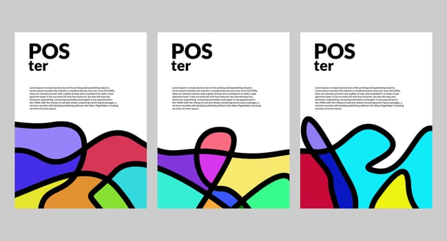 Vector colorful abstract fluid poster and banner template