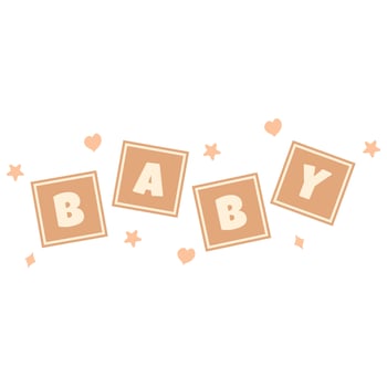 Charming Baby Blocks. Baby Shower Design. Vector illustration