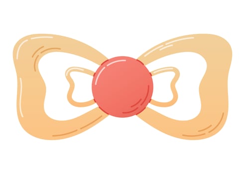 Cartoon baby yellow pacifier. Vector isolated flat dummy for sucking.