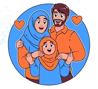 Happy Saudi Arabia family vector