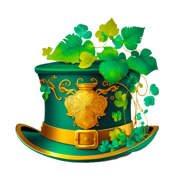 St. Patrick's Day leprechaun hat and lucky golden coins png