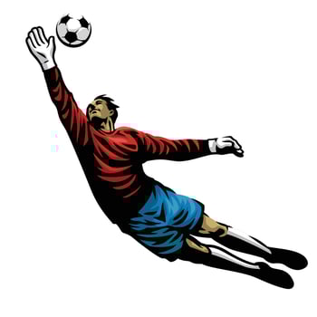 hand drawn goalkeeper of football vector