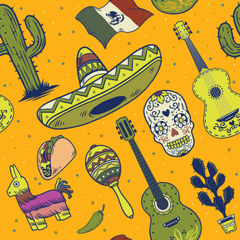 Pattern Design of Mexican object vector