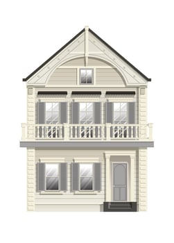 Old French Style Small House vector