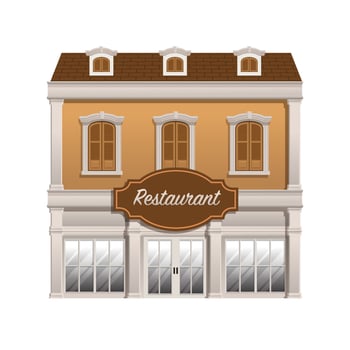 Old Vintage Restaurant building vector