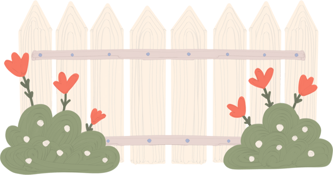 Gouache pastel fence png