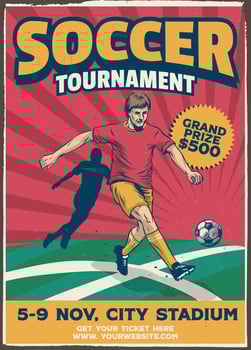 Old Style Vintage Football Soccer Poster vector