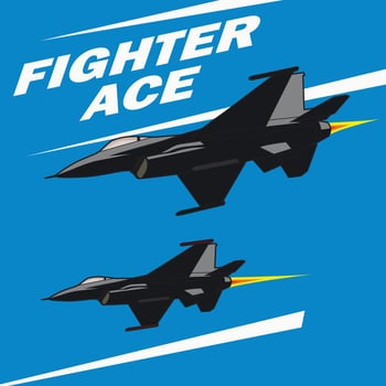 jet fighter ace logo vector design