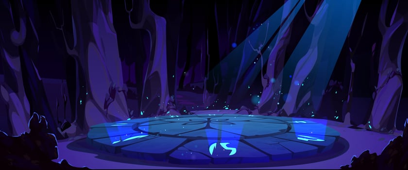 Game background with magic maya altar in jungle vector