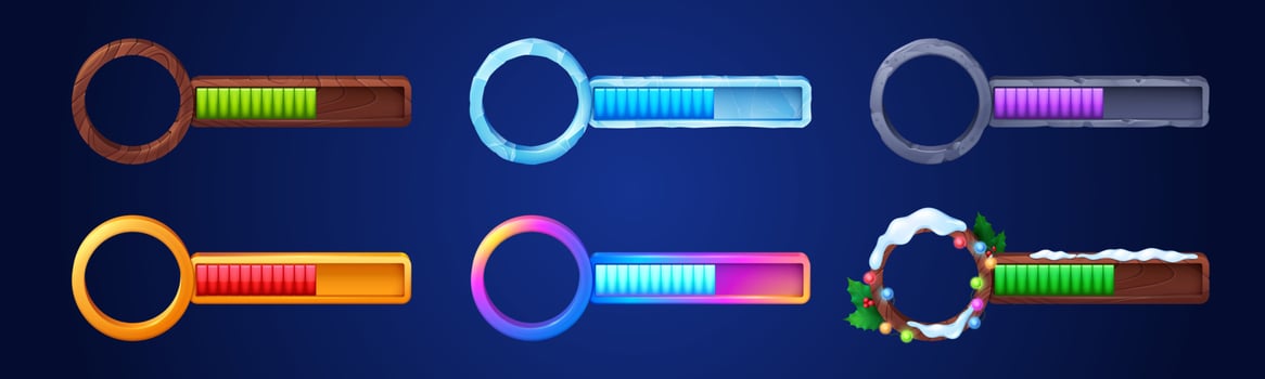 Vector game life progress bar, ui avatar frame