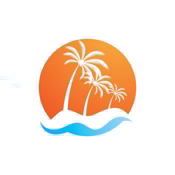 Tropical island illustration design template vector