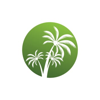 Tropical island illustration design template vector