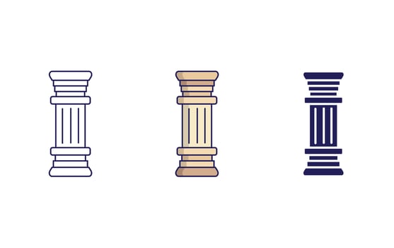 Doric pillar vector icon