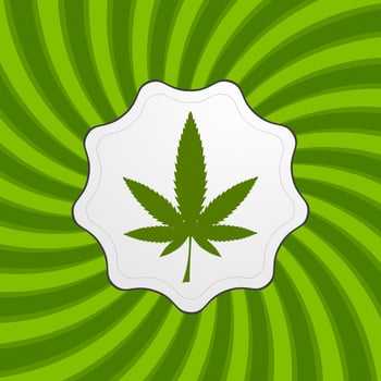 Green retro cannabis design element vector