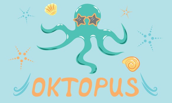 cartoon octopus character vector