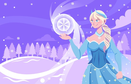 Ice Queen Spells Magic on Ice vector